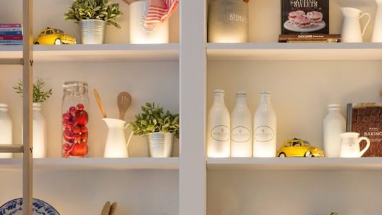 items on shelves to maximise storage